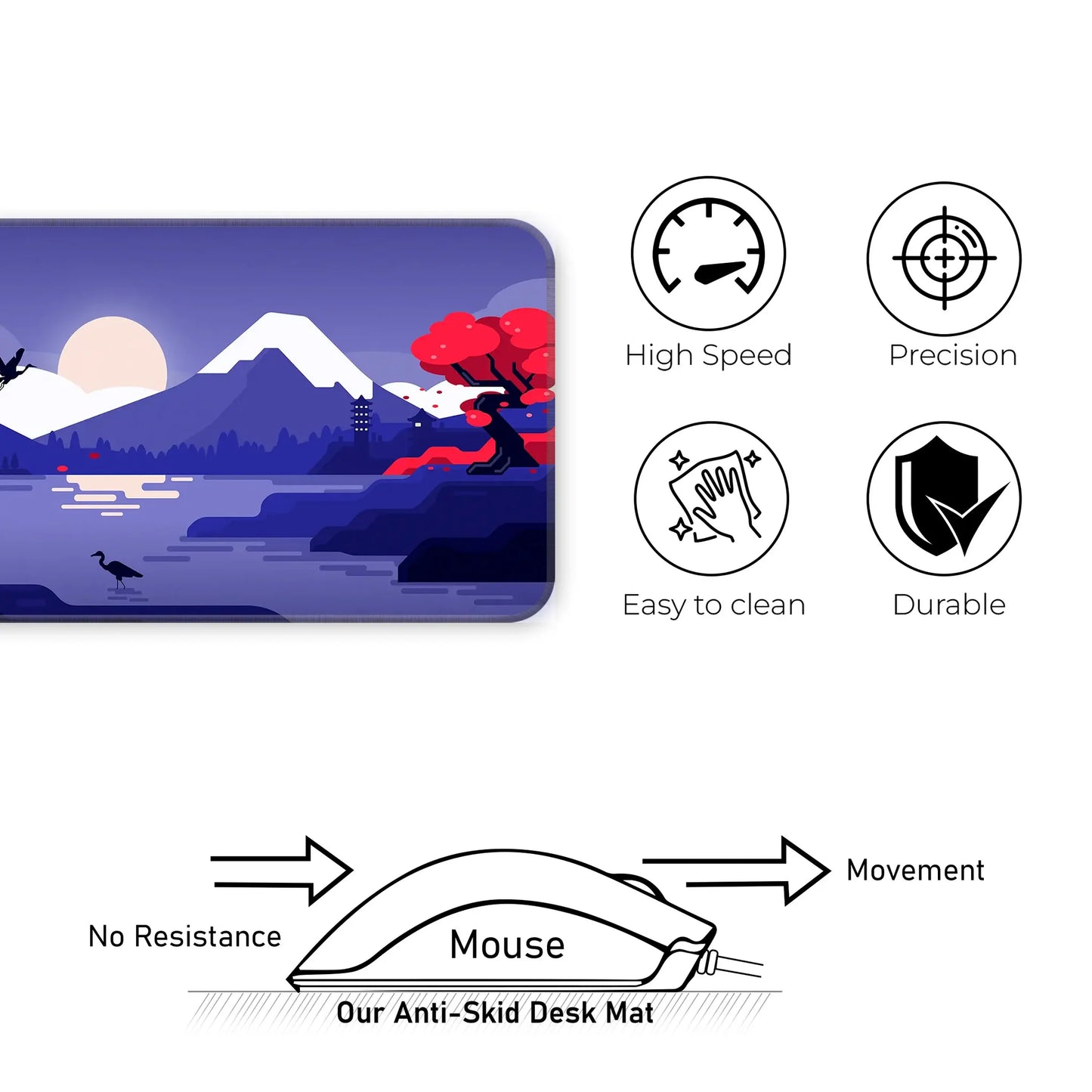 Mountains Art - Purple - E-XL Mousepad image 3