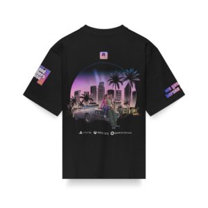GTA VI Inspired Premium Cotton T-Shirt | Oversized Unisex Fit | Black & White